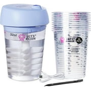 LET'S RESIN Auto Resin Mixer, Hands-Free Easy Clean Epoxy Mixer, Electric Stirrer for 24Fl.oz Mixing, Resin Supplies for Resin Casting, Molds, Soap Making(10pcs 32oz Mixing Cups) Blue