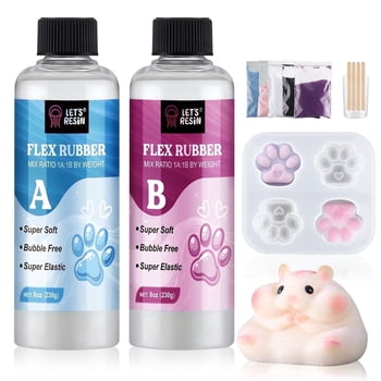 LET'S RESIN Cat Paw Squishy Making Kit, 16oz Super Soft Silicone Rubber Making Kits, Taba Squishy, Molding Cat's Paw, Diy Decompression Gift