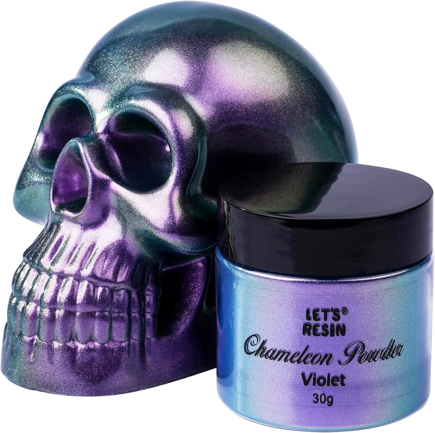LET'S RESIN Mica Powder, Chameleon Powder, 30g Color Shift Mica Powder for Epoxy Resin/Tumbler, Violet Chrome Powder Pigment for Nails Art, Painting,Soap Making, Candle Making,Slime