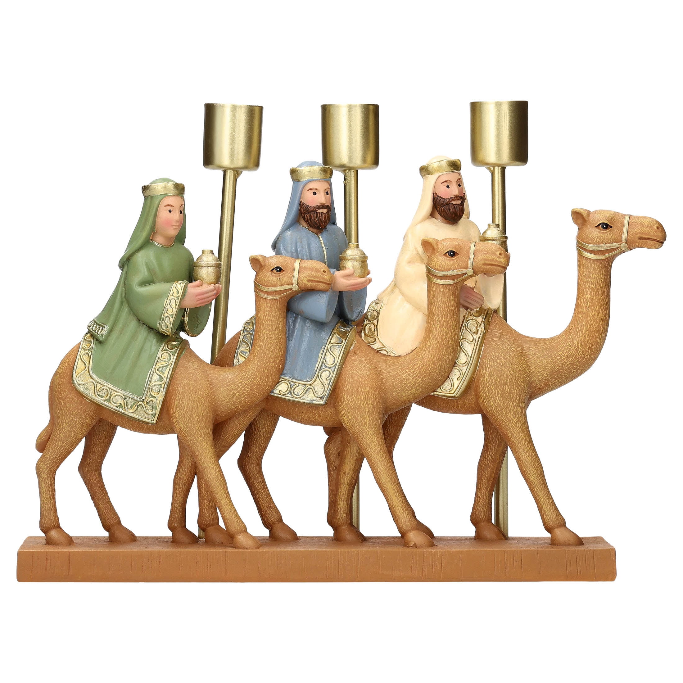 Multicolor Resin Three Wise Men Christmas Taper Candle Holder, 8", by Holiday Time