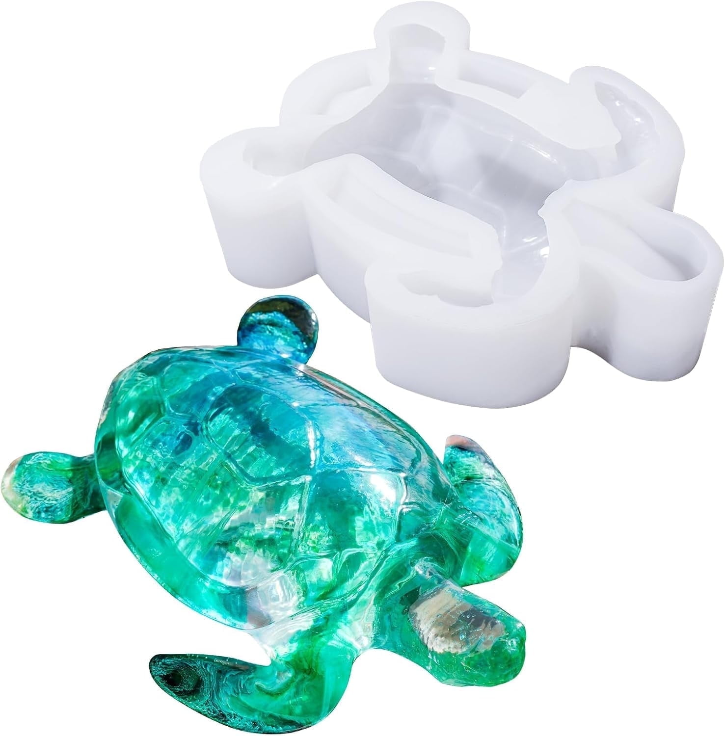 LET'S RESIN Turtle Shape Resin Molds, 3D Animal Silicone Molds for Epoxy Resin, Large Sea Turtle Marine Art Silicone Resin Molds for Craft, Ocean Theme Night Lights, Home Decor