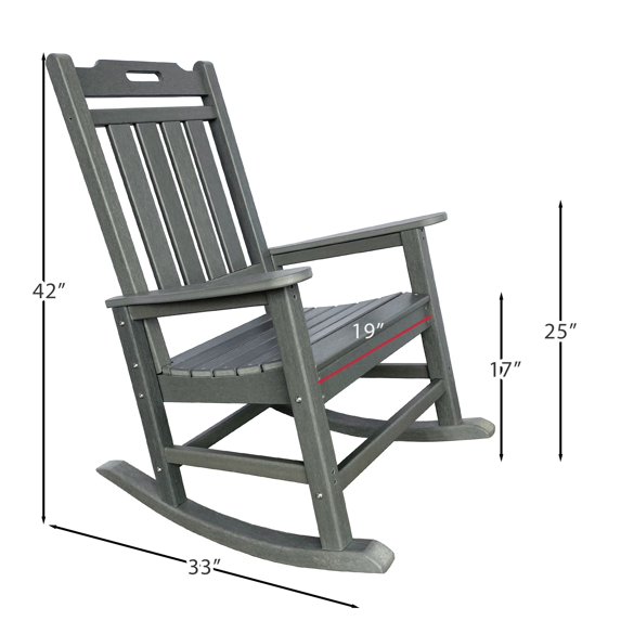 RESINTEAK New Classic Outdoor Rocking Chair Grey
