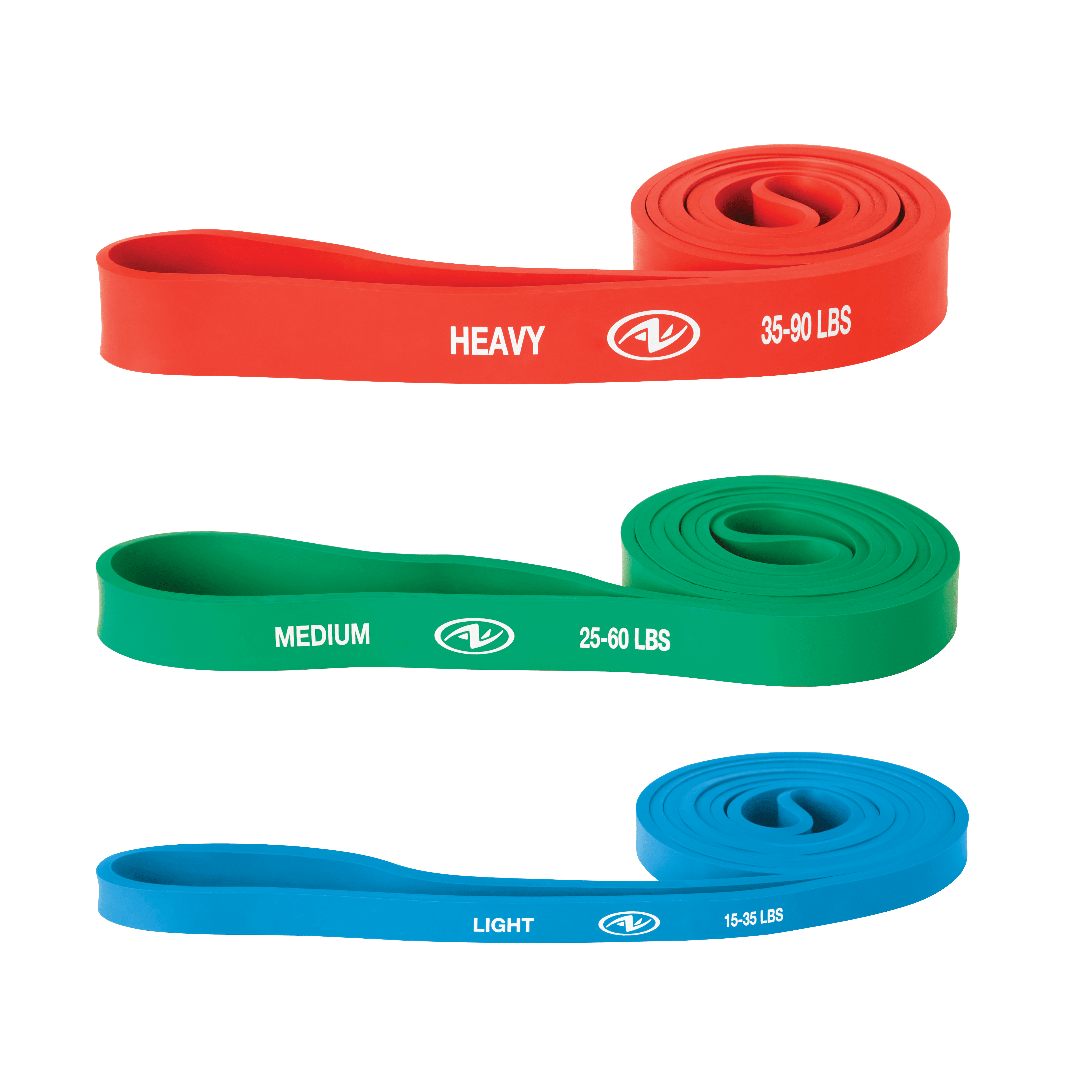 Athletic Works Resistance Bands, Latex Free Material, Set of 3 Levels : Light, Medium, Heavy