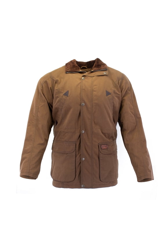 Hunter Men’s Western Outdoor Jacket – Cotton Oilskin, Water Resistant, Breathable, with Fleece Collar
