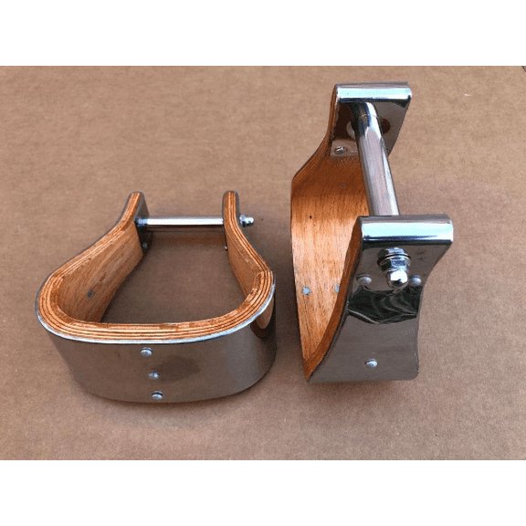 Resistance Horse Stirrups – Western Bell Style, 5 Inch, Wooden with Stainless Steel Cover, Lightweight Design