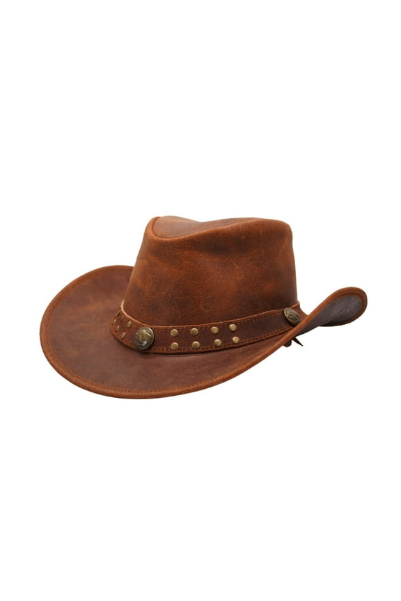 Premium Australian Style Leather Cowboy Hat | Shapeable Outback Hat for Men and Women