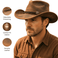 thumbnail image 1 of Resistance Premium Australian Style Leather Cowboy Hat Western Outback Hat Shapeable for Men and Women, 1 of 5