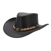 Resistance Premium Cowboy Hat, Australian Style Leather Western Outback Hat for Men & Women, Shapeable Brim