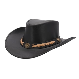 Resistance Premium Cowboy Hat, Australian Style Leather Western Outback Hat for Men & Women, Shapeable Brim
