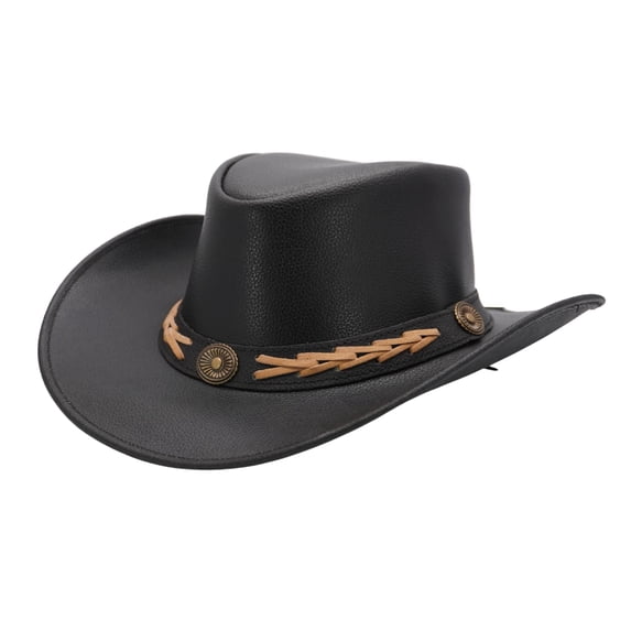 Resistance Premium Cowboy Hat, Australian Style Leather Western Outback Hat for Men & Women, Shapeable Brim