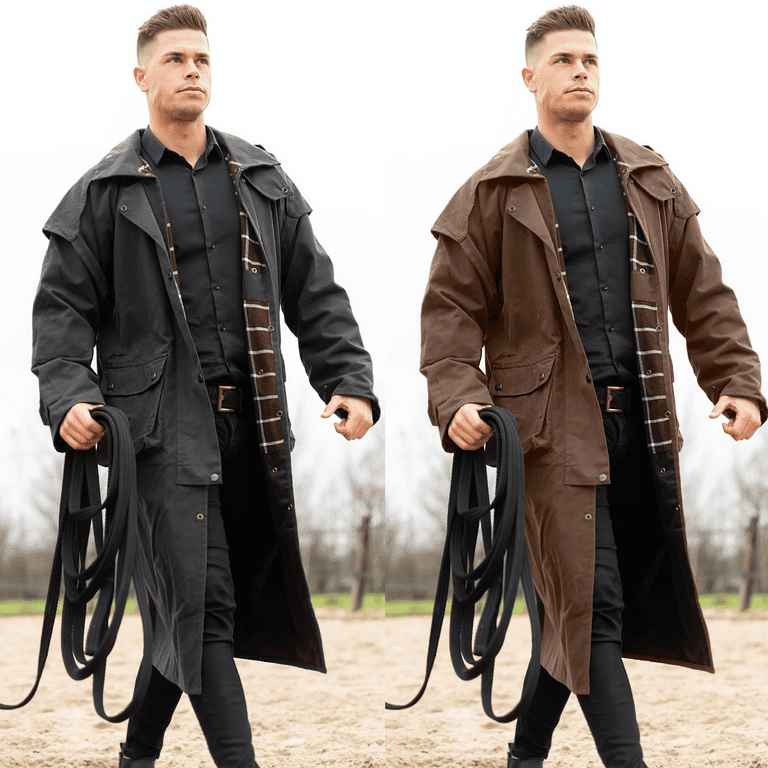 RESISTANCE Premium Oilskin Duster Coat Waterproof Cotton Unisex