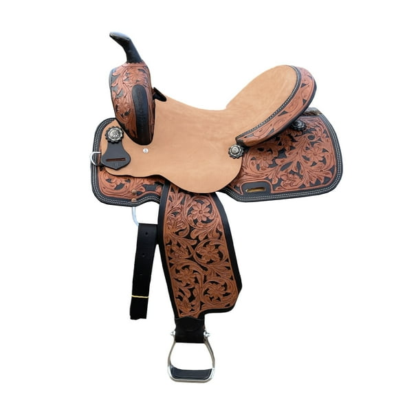 RESISTANCE Western Adult Barrel Premium Leather Horse Saddle