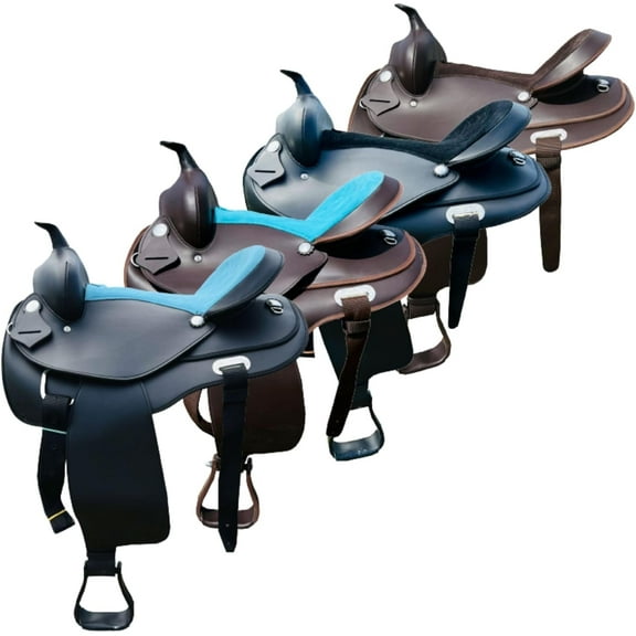 RESISTANCE Western Adult Synthetic Pleasure Trail Saddle – with Straight Round Design sizes 14", 15", 16", 17", 18" Available