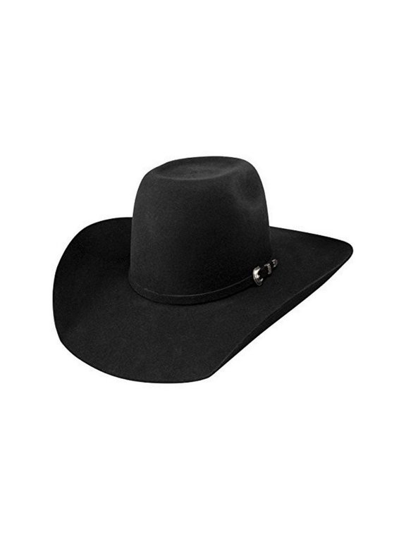 3X Pay Window Grey 4 1/4in Brim Wool Hat (Black, 7 5/8)