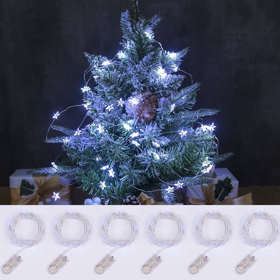 RESNICE 6 Packs 6.6ft 20 LEDs Star Fairy Lights Battery Operated,Mini Star String Lights,Waterproof Twinkle Starry Light for DIY Bottle Table Christmas Ramadan Wedding Halloween Decor