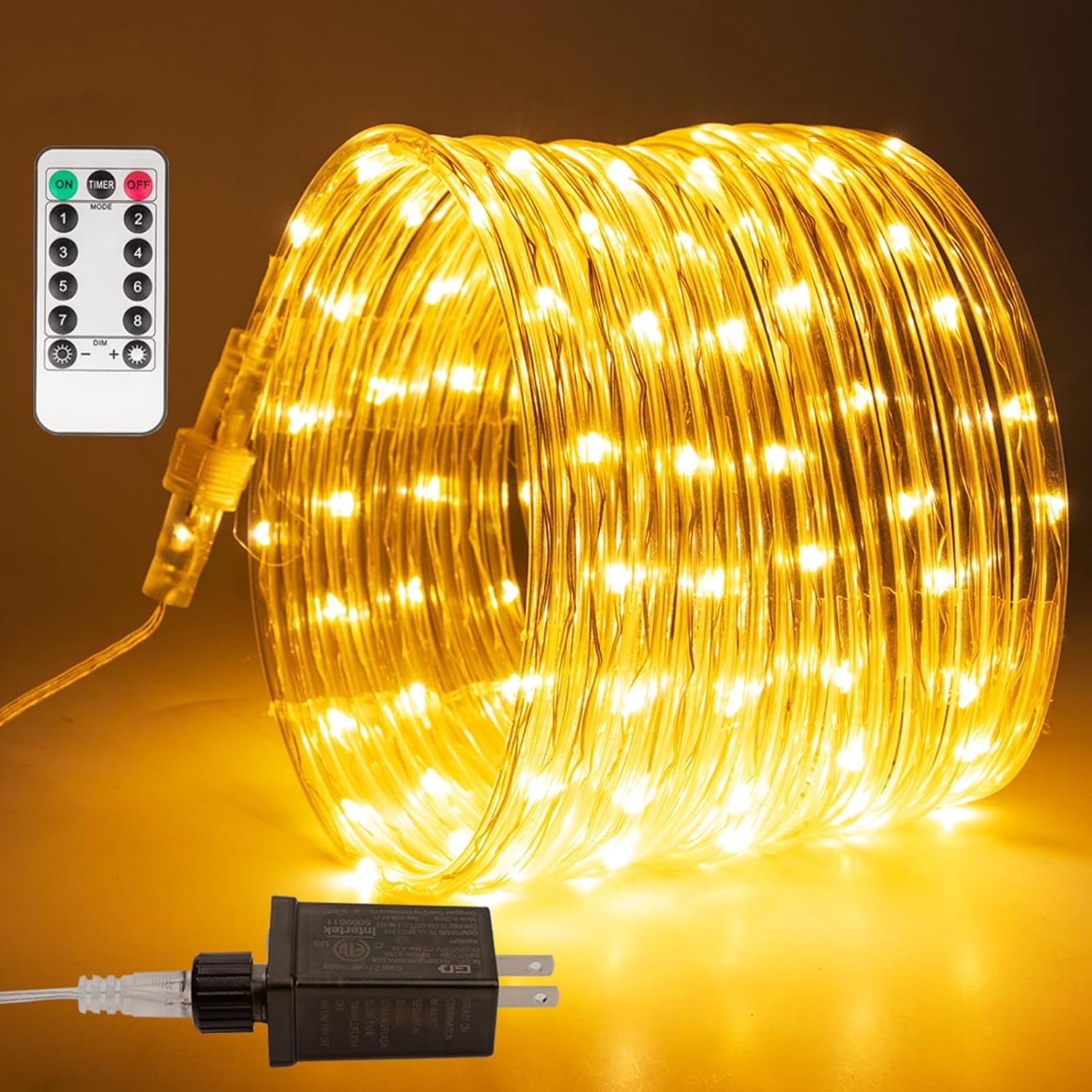 RESNICE Connectable Plug-in LED Rope Lights, 2 Pack 33FT 100LED Total ...