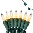thumbnail image 1 of RESNICE Mini Clear Christmas Lights 26ft 100LED Warm White Connectable Green Wire with Spare Fuses Bulbs for Outdoor Indoor Christmas Tree Patio Garden Holiday Party Home Decor, 1 of 10