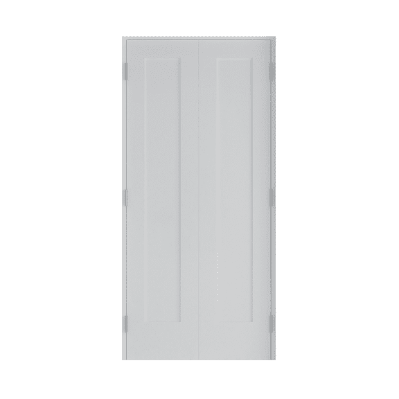 RESO 36 in. x 80 in. Solid Core Primed Composite Double Pre-hung French Door with Catch ball and Satin Nickel Hinges