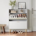 thumbnail image 1 of YouTrend Shoe Cabinet with 2 Flip Drawers and Open Shelf Shoe Organizer for Entryway, White, 1 of 11