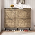 thumbnail image 1 of YouTrend Shoe Storage Cabinet with 4 Flip Drawers, Farmhouse Shoe Organizer for Entryway, Burlywood, 1 of 11