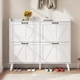 thumbnail image 1 of YouTrend Shoe Storage Cabinet with 4 Flip Drawers, Farmhouse Shoe Organizer for Entryway, White, 1 of 10