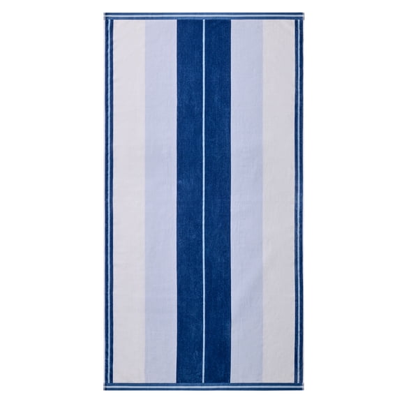 Better Homes & Gardens Coastal Resort Cotton Blend Beach Towel, 40 x 72 in, Light Blue