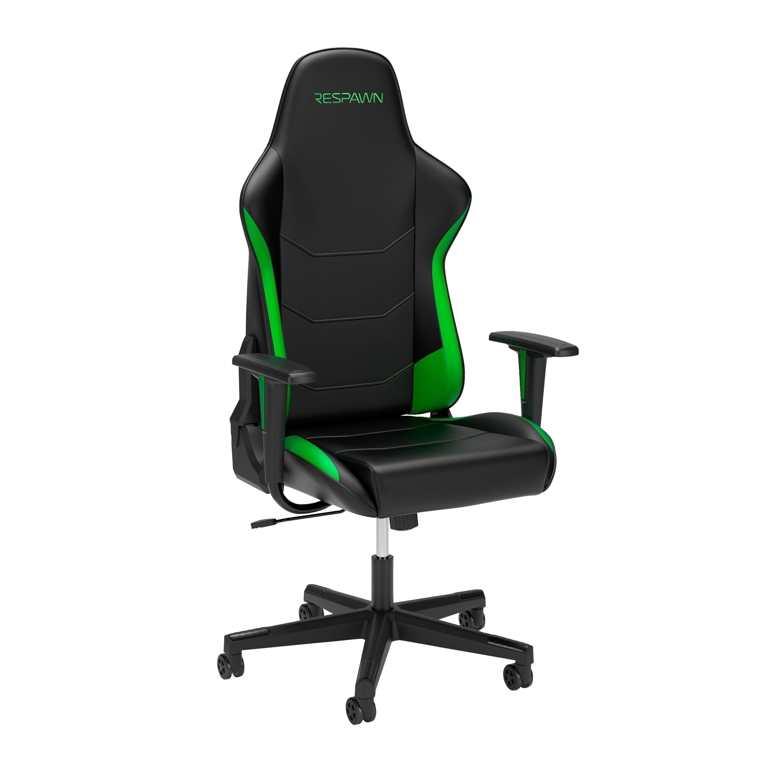 RESPAWN 110 Ergonomic Gaming Chair - Reclining Office Video Game Swivel Chair with Lumbar Support, Headrest, Heavy Duty, High Back, Racing Style Gaming Recliner Seat for Computer Gamer - Green