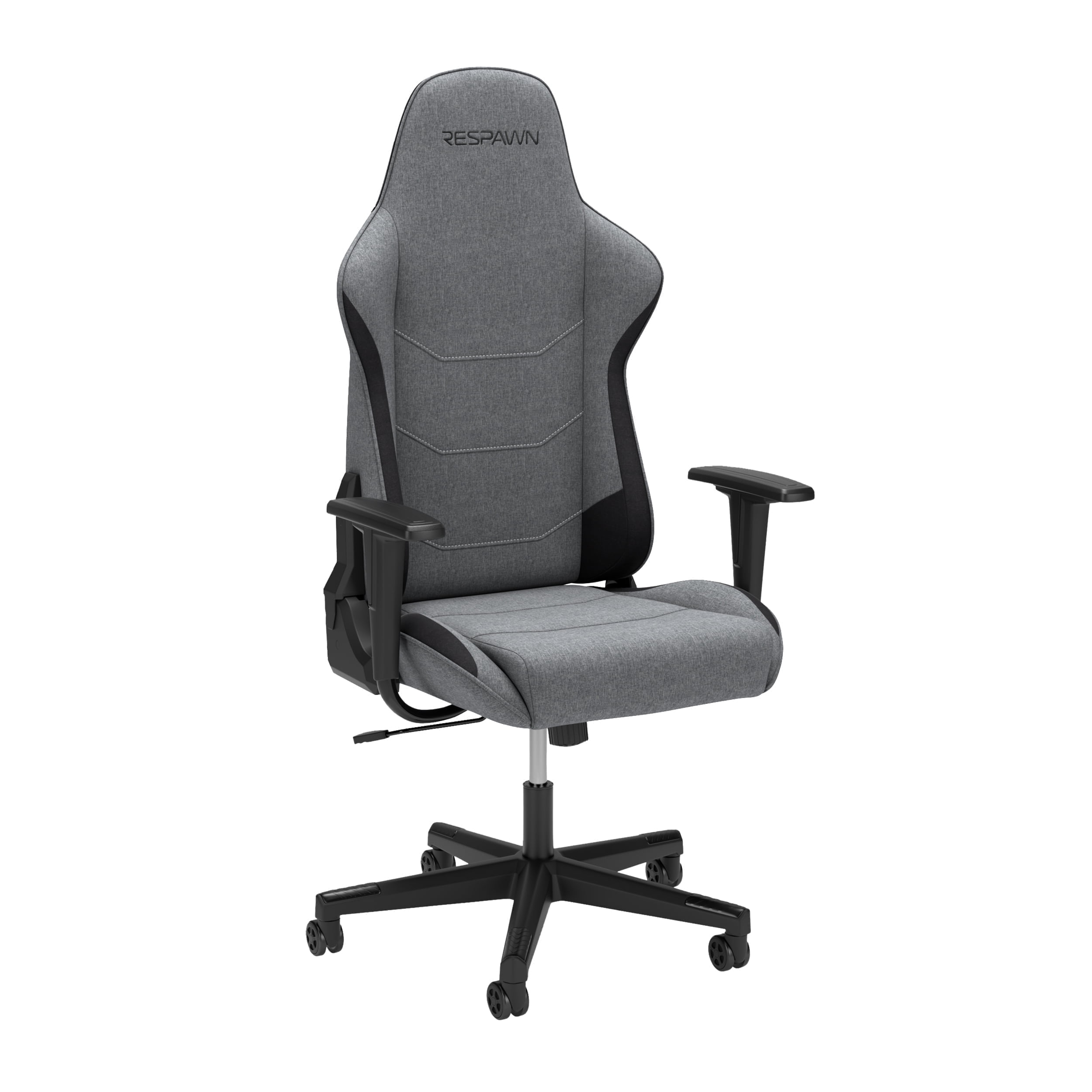 RESPAWN 110 Ergonomic Gaming Chair - Reclining Office Video Game Swivel Chair with Lumbar Support, Headrest, Heavy Duty, High Back, Racing Style Gaming Recliner Seat for Computer Gamer - Gray Fabric