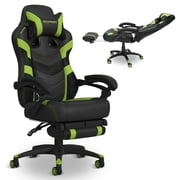 RESPAWN 110 Pro Ergonomic Gaming Chair with Footrest for Adults - Comfortable Office Gaming Recliner with Lumbar Support and Headrest, Racing Style Video Game Chairs for Computer Gamer - Green