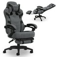thumbnail image 1 of RESPAWN 110 Pro Ergonomic Gaming Chair with Footrest for Adults - Comfortable Office Gaming Recliner with Lumbar Support and Headrest, Racing Style Video Game Chairs for Computer Gamer - Gray Fabric, 1 of 7