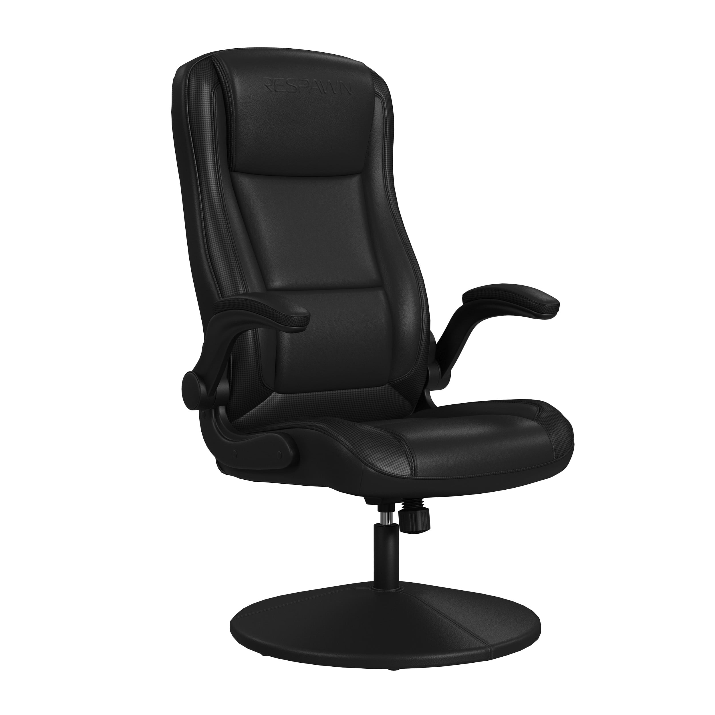 RESPAWN 800 Swivel Rocker Gaming Chair - Ergonomic Floor Gaming Seat with Lumbar Support, Flip Up Armrest, High Back, Pedestal Base, Comfortable No Wheels Console Video Game Rocker Chair - Black