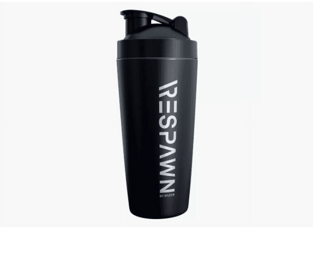 RESPAWN By Razer Stainless Steel Shaker - Black - Dual-Insulated Shaker Cup - Built-In Grate - Locking Cap - 20oz