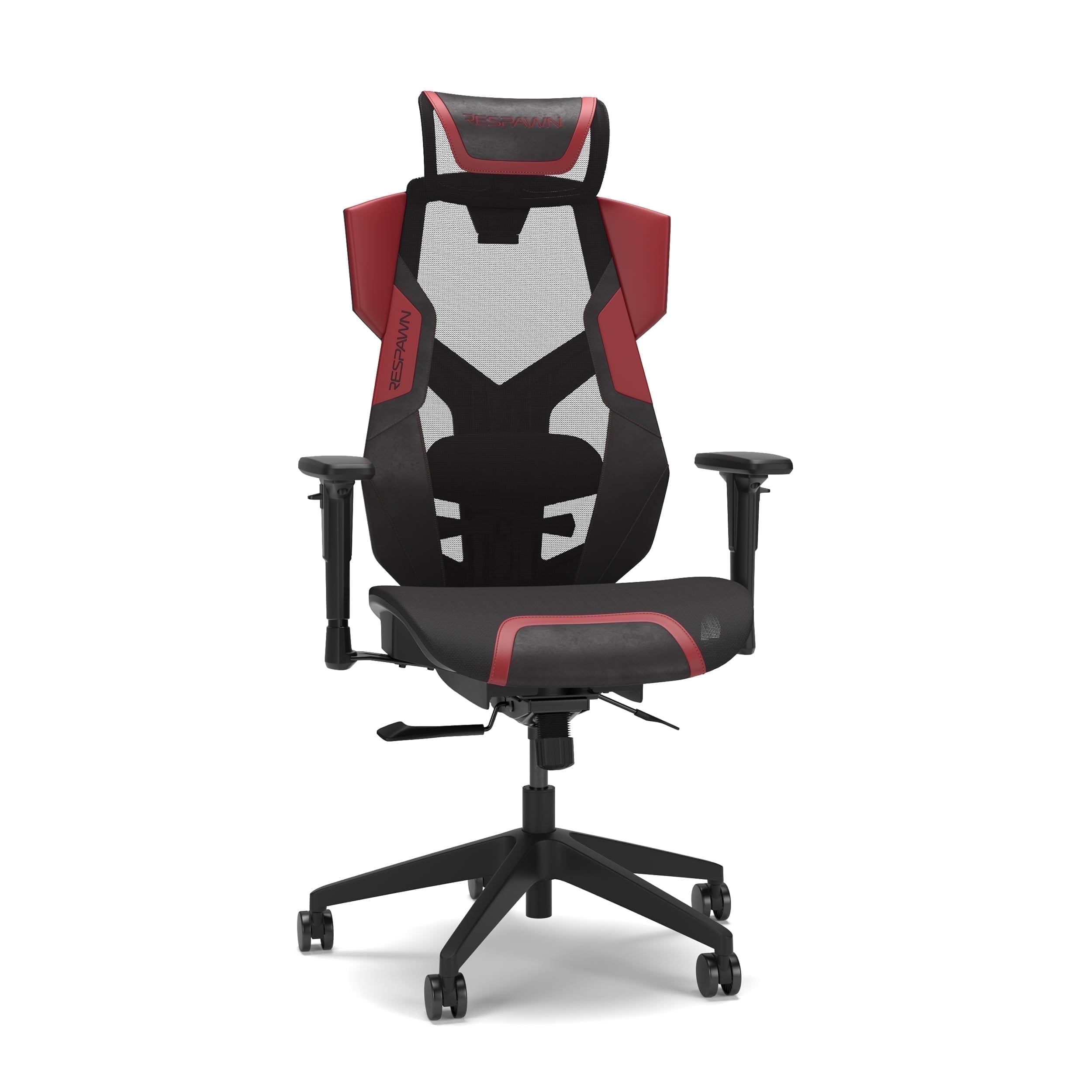 RESPAWN FLEXX Ergonomic Office and Gaming Chair with Lumbar Support - Breathable Mesh Recliner with Headrest & Adjustable Arms, Comfy Home Office Desk Chairs, Reclining Gaming Seat for Adults - Red