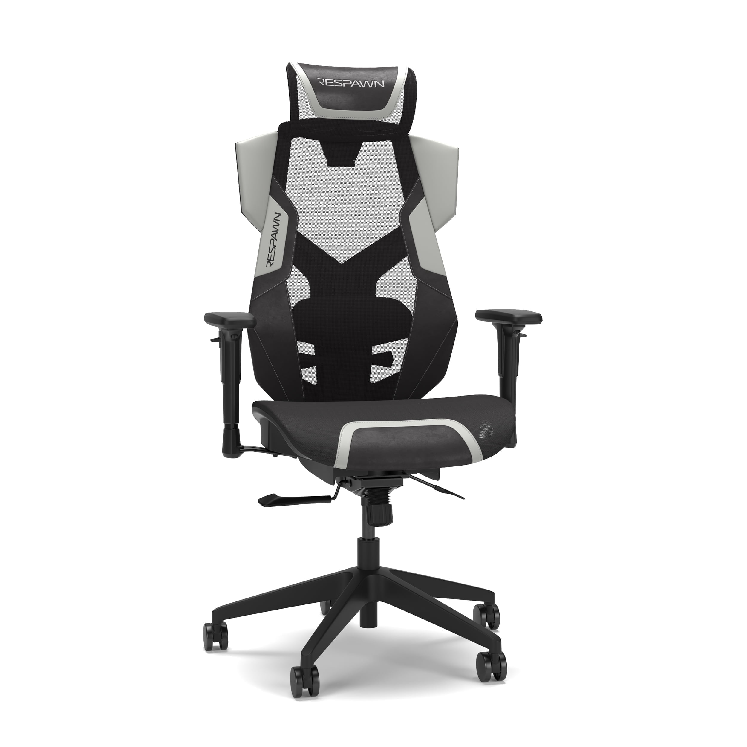 RESPAWN FLEXX Ergonomic Office and Gaming Chair with Lumbar Support - Breathable Mesh Recliner with Headrest & Adjustable Arms, Comfy Home Office Desk Chairs, Reclining Gaming Seat for Adults - Gray