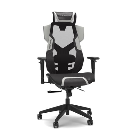 RESPAWN FLEXX Ergonomic Office and Gaming Chair with Lumbar Support - Breathable Mesh Recliner with Headrest & Adjustable Arms, Comfy Home Office Desk Chairs, Reclining Gaming Seat for Adults - Gray