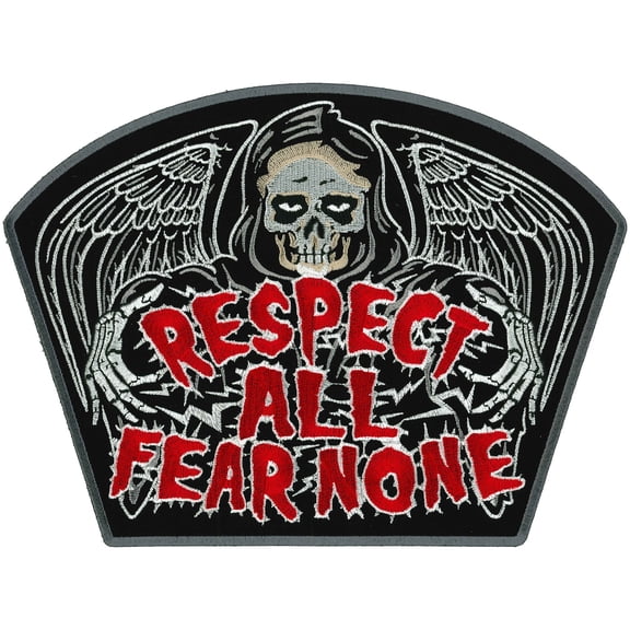 RESPECT ALL FEAR NONE PATCH - High Thread Iron-On Heat Sealed Backing Sew-On Patch - 10" x 7.5"
