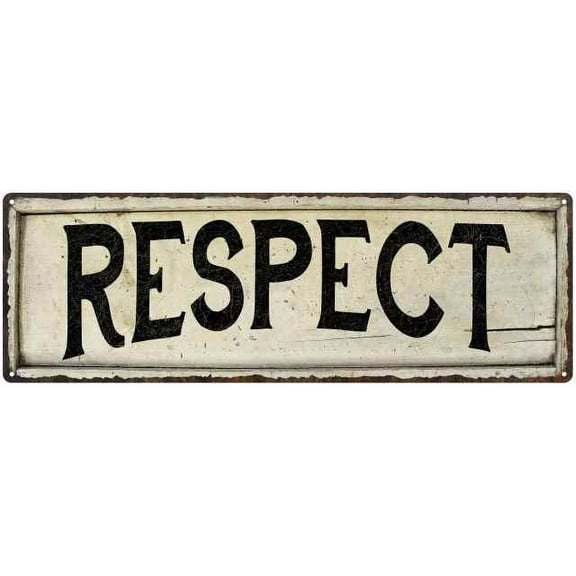 RESPECT Farmhouse Style Wood Look Sign Gift 6x18 Metal Decor 106180028256