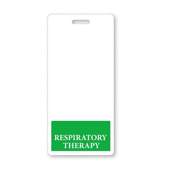 RESPIRATORY THERAPY Badge Buddy - Vertical Heavy Duty Badge Buddies for Respiratory Therapists Spill Proof & Tear Resistant - 2 Sided Card - Quick Role Identifier ID Card by Specialist ID (Green)