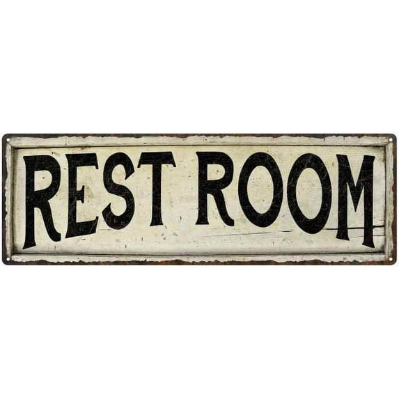 REST ROOM Farmhouse Style Wood Look Sign Gift 6x18 Metal Decor 206180028257