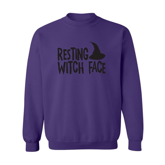 RESTING WITCH FACE (with hat) Crewneck Sweatshirt