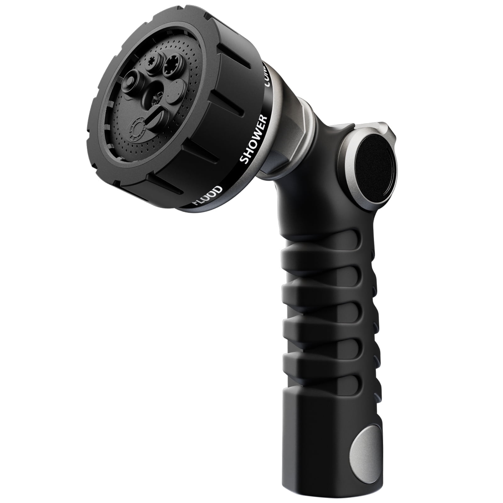 Restmo Ergonomic Heavy-Duty Garden Hose Nozzle, Soft TPU Rubber, 7 Watering Patterns, Thumb Control, High Pressure Sprayer