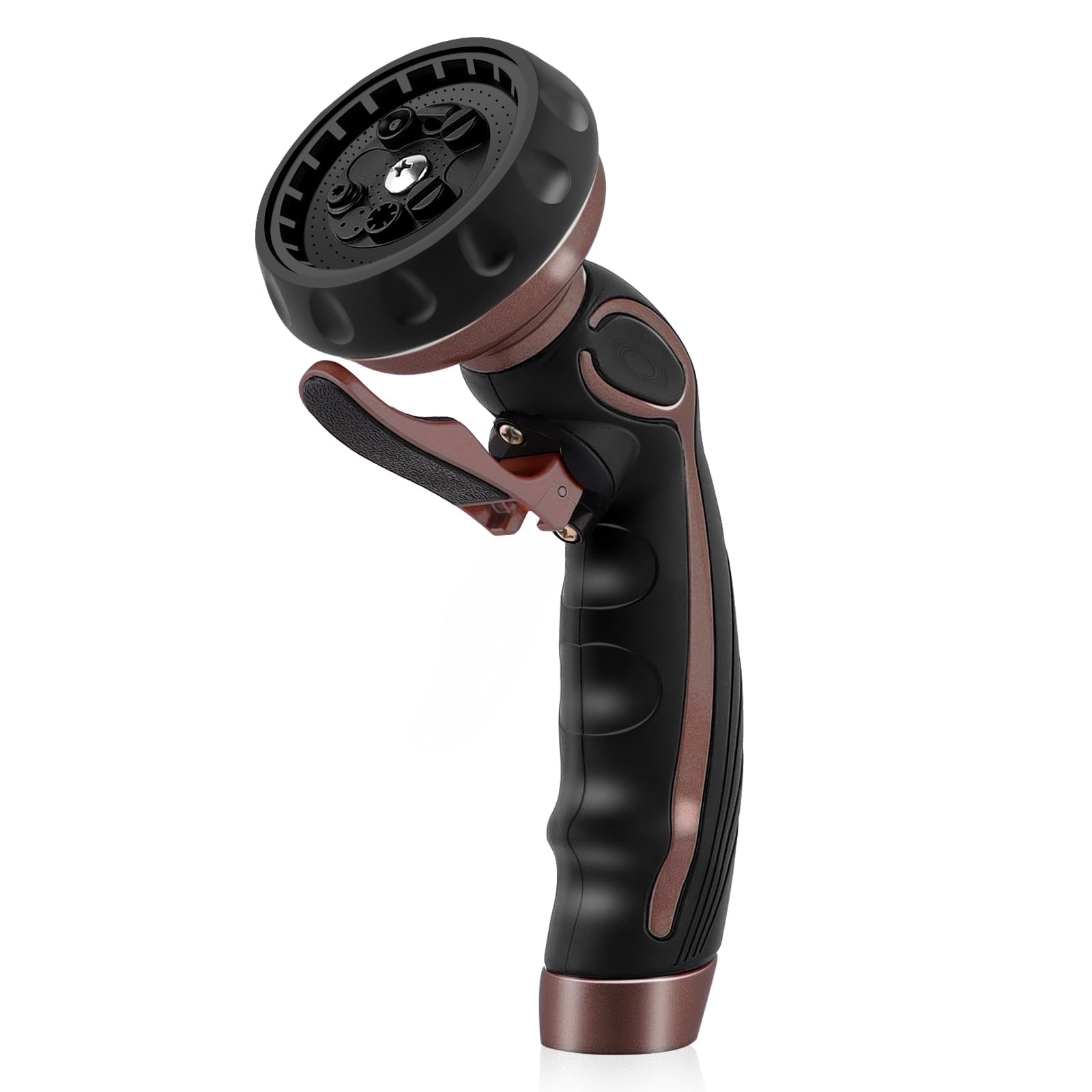Restmo Zinc-Alloy Hose Nozzle, Heavy Duty Metal Water Hose Sprayer with 9 Spray Patterns, On/Off Valve