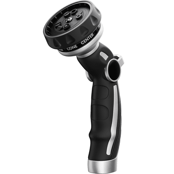 Restmo Hose Nozzle Heavy Duty,  Metal Water Hose Sprayer for Garden, 9 Spray Patterns, Ideal for Outdoor Lawn & Plant Watering, Car & Pet Washing