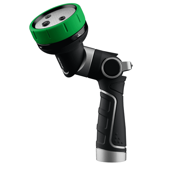 Restmo 2-in-1 Hose Nozzle & Lawn Sprinkler, Heavy Duty Garden Water Sprayer, 4 Spray Patterns, High Pressure, Green