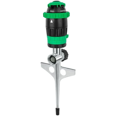 RESTMO Rotary Gear Drive Sprinkler with Metal Spike Base, 5-Pattern Heavy Duty Gardening Watering System, Multi-Adjustable Lawn Sprinkle for Garden Plant, Flower Bed and Large Yard Area Watering