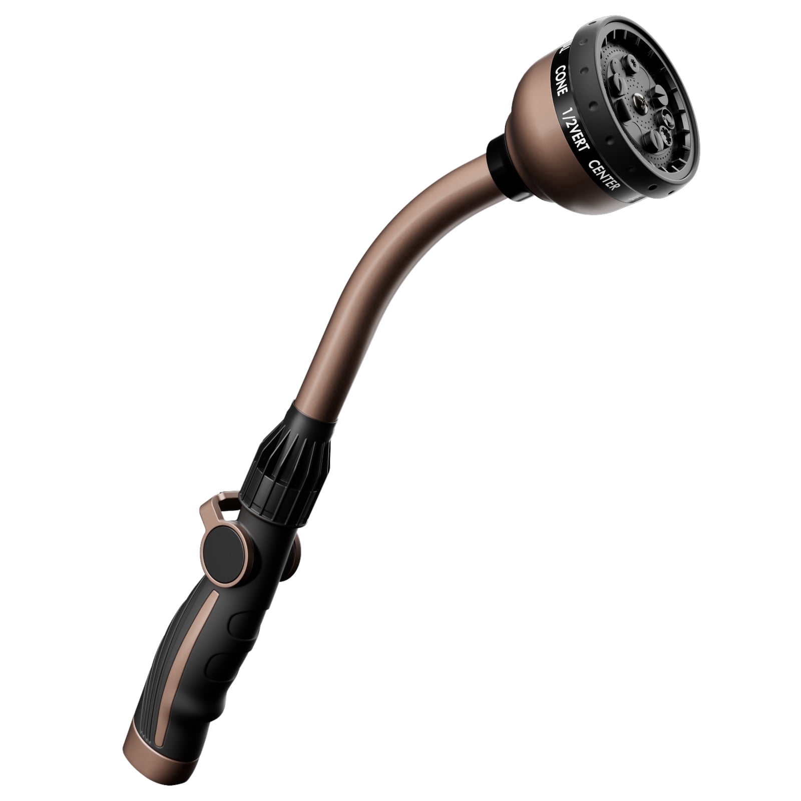 Restmo Metal Watering Wand with 10 Spray Patterns, 15-Inch Hose Nozzle Sprayer with Thumb Flow Control