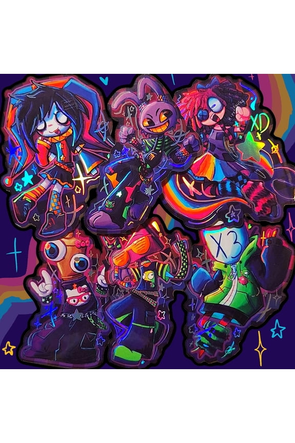 RESTOCKED - Scene - ish TADC keychain!!! Pomni, Jax, Ragatha, Kinger, Zooble, and Gangle (1 keychain)