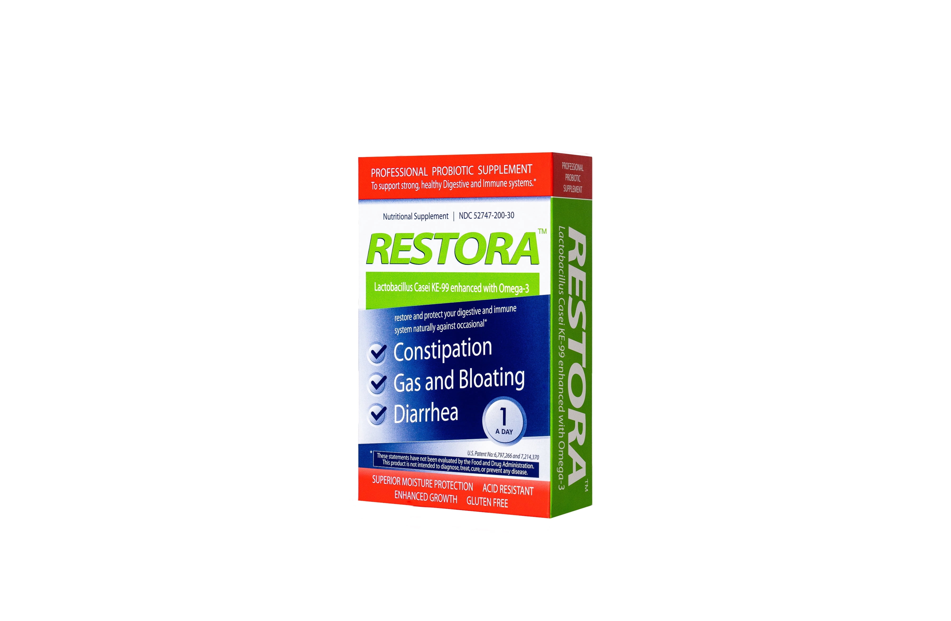 Restora Probiotic Supplement Immunity Booster Gut Health Omega 3, 30 Count