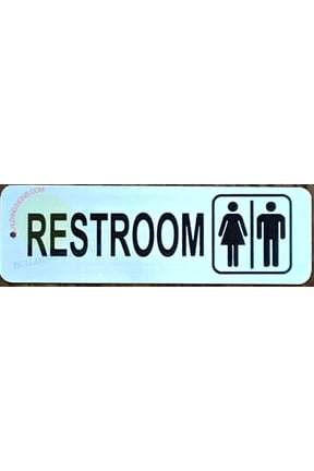 RESTROOM KEY CHAIN DOUBLE SIGN (2.5X3,SILVER,ALUMINUM)-ref16822