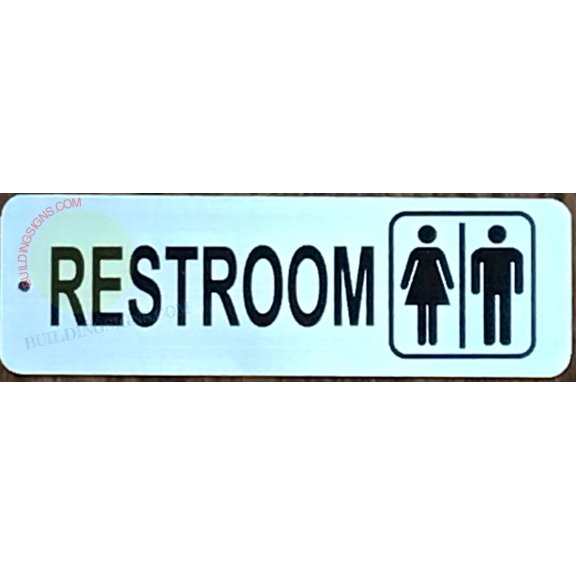 RESTROOM KEY CHAIN DOUBLE SIGN (2.5X3,SILVER,ALUMINUM)-ref16822